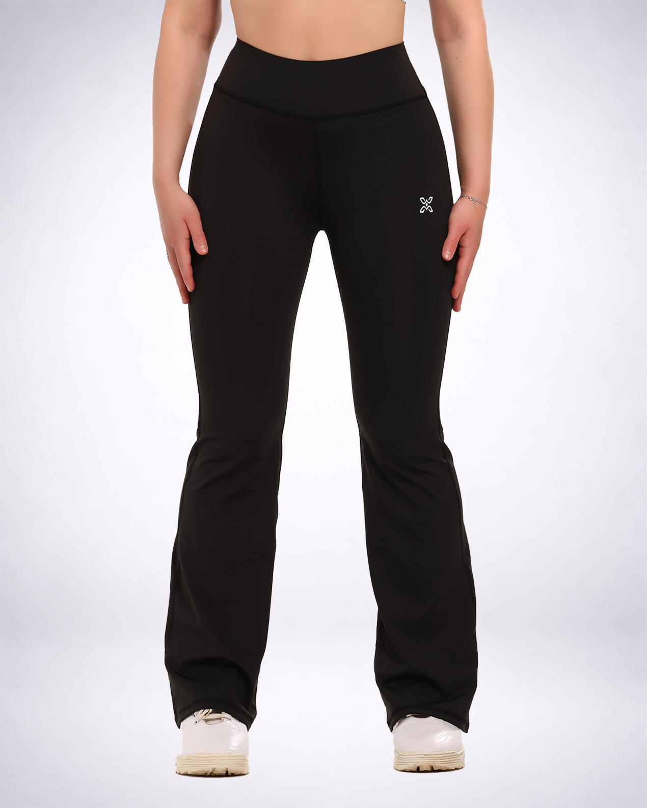 Black High-Waisted Flare Leggings