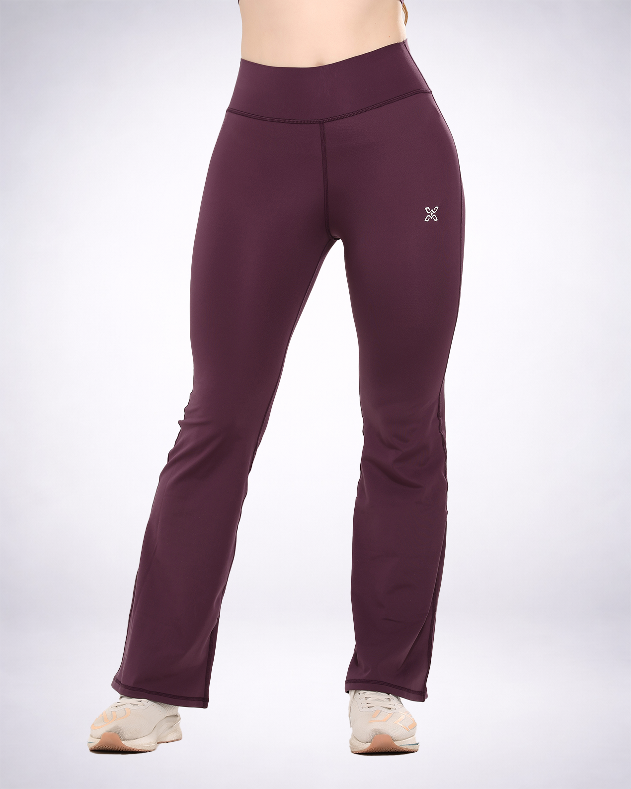 Purple High-Waisted Flare Leggings
