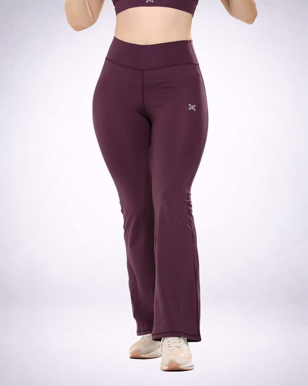 Purple High-Waisted Flare Leggings