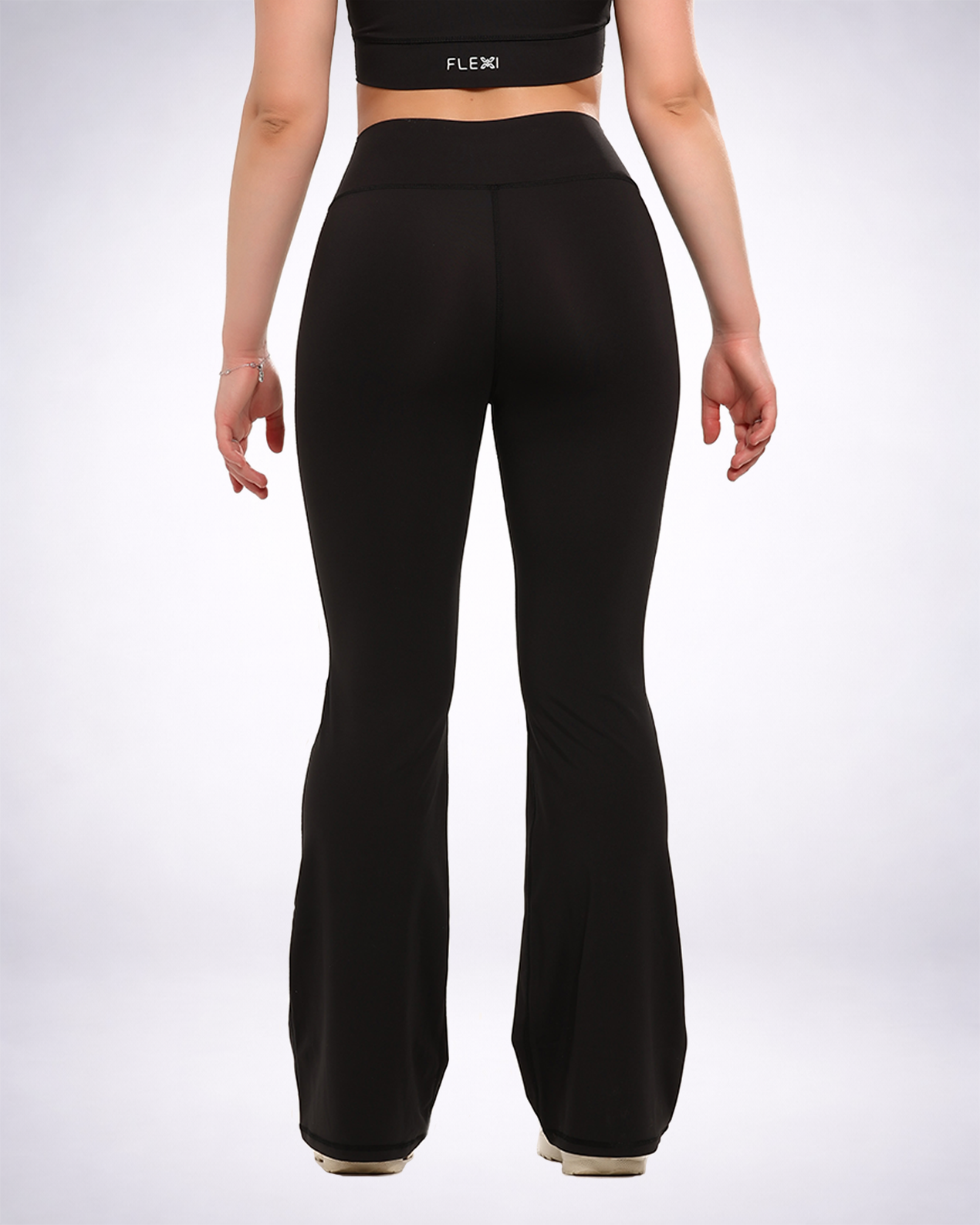 Black High-Waisted Flare Leggings
