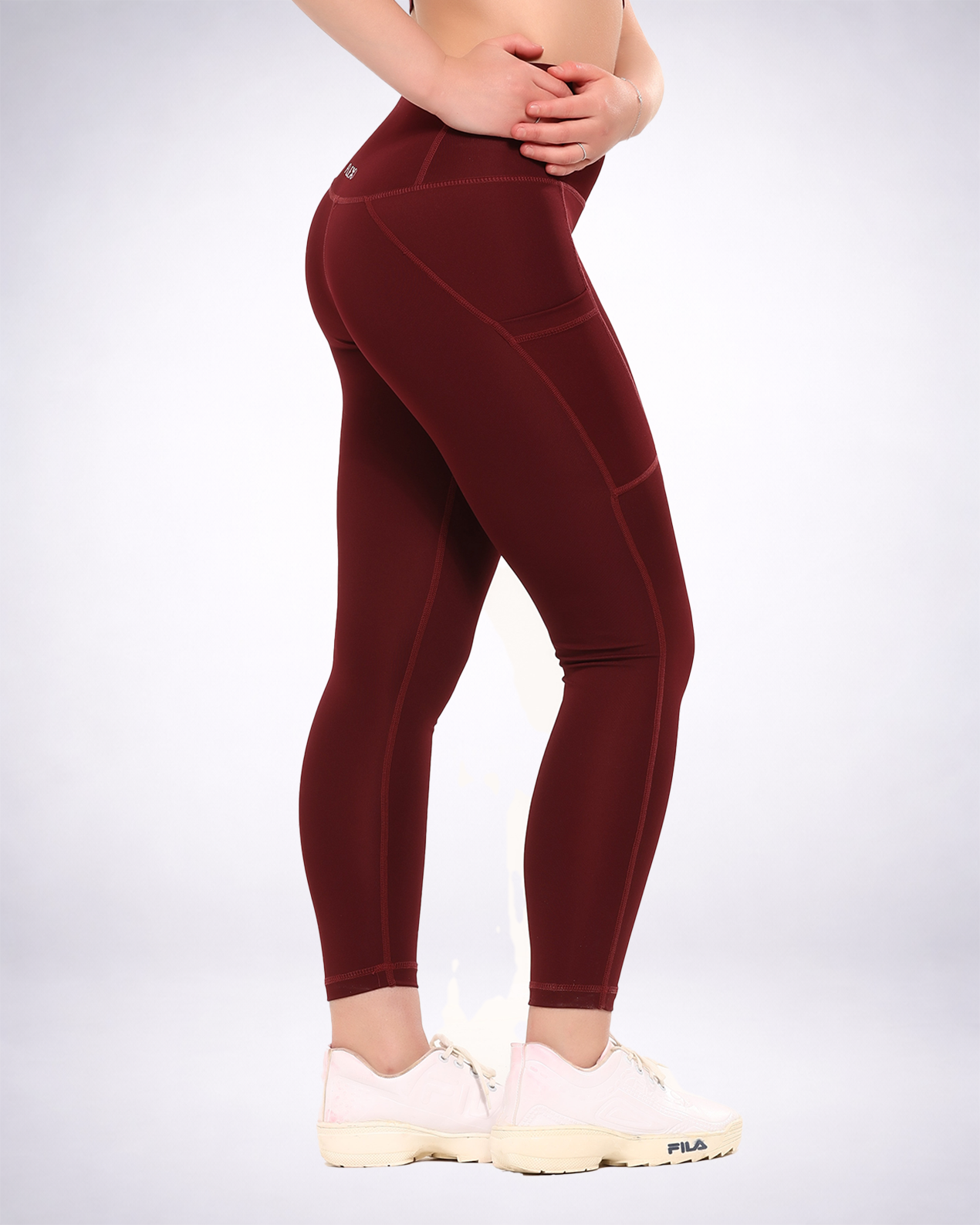 Burgundy Dual Side Pocketed Leggings