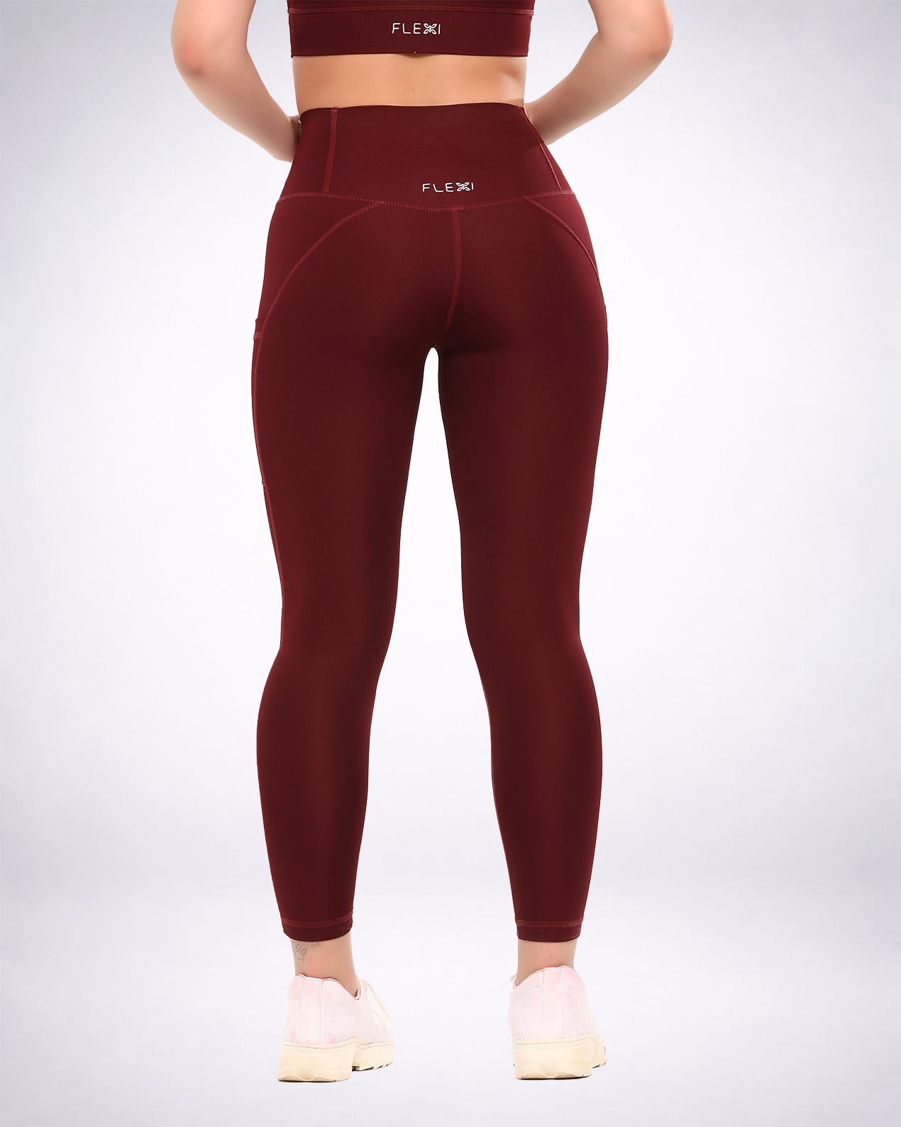 Burgundy Dual Side Pocketed Leggings