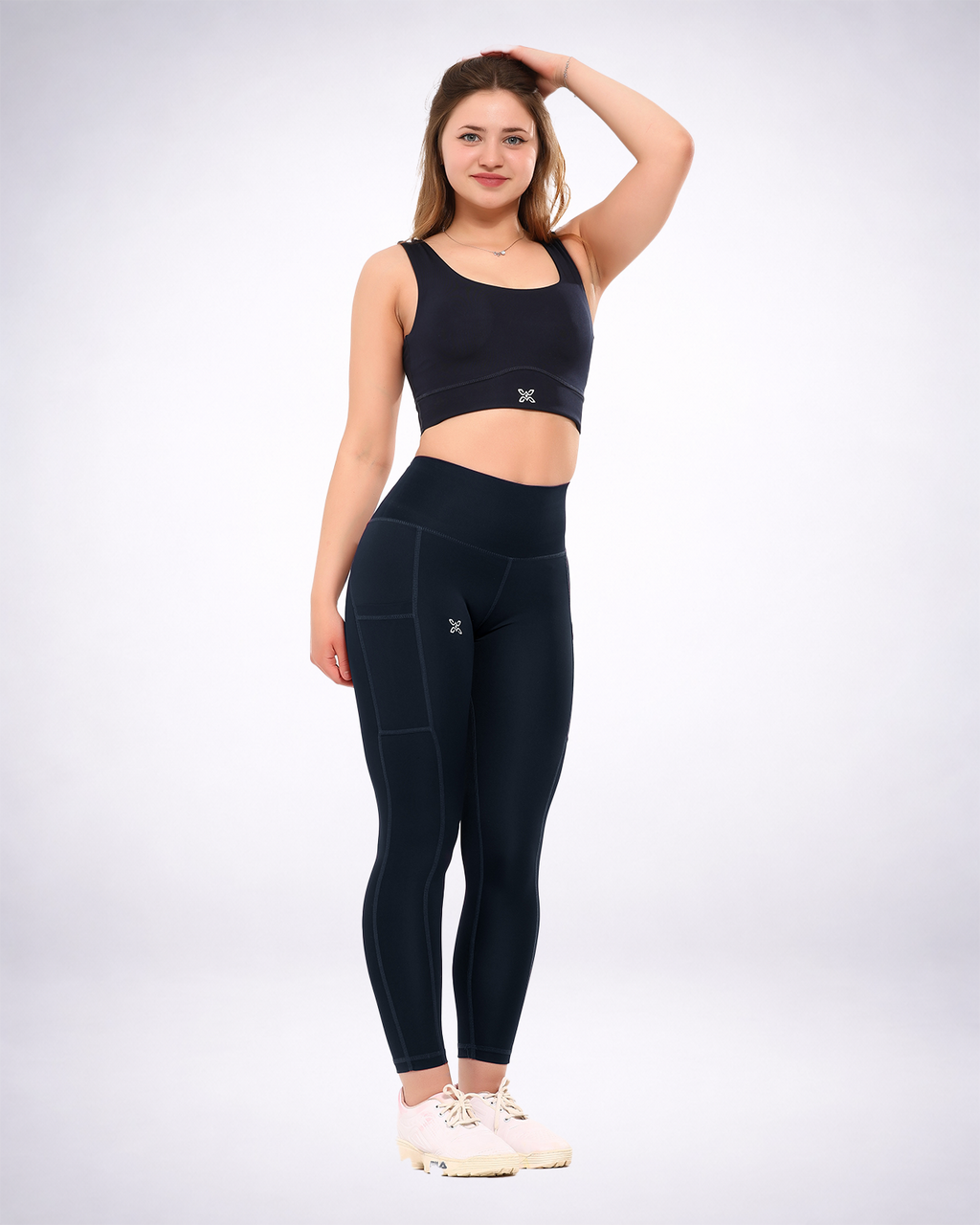 Navy Dual Side Pocketed Leggings