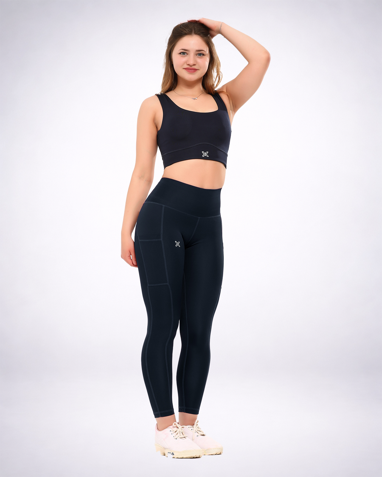 Navy Dual Side Pocketed Leggings