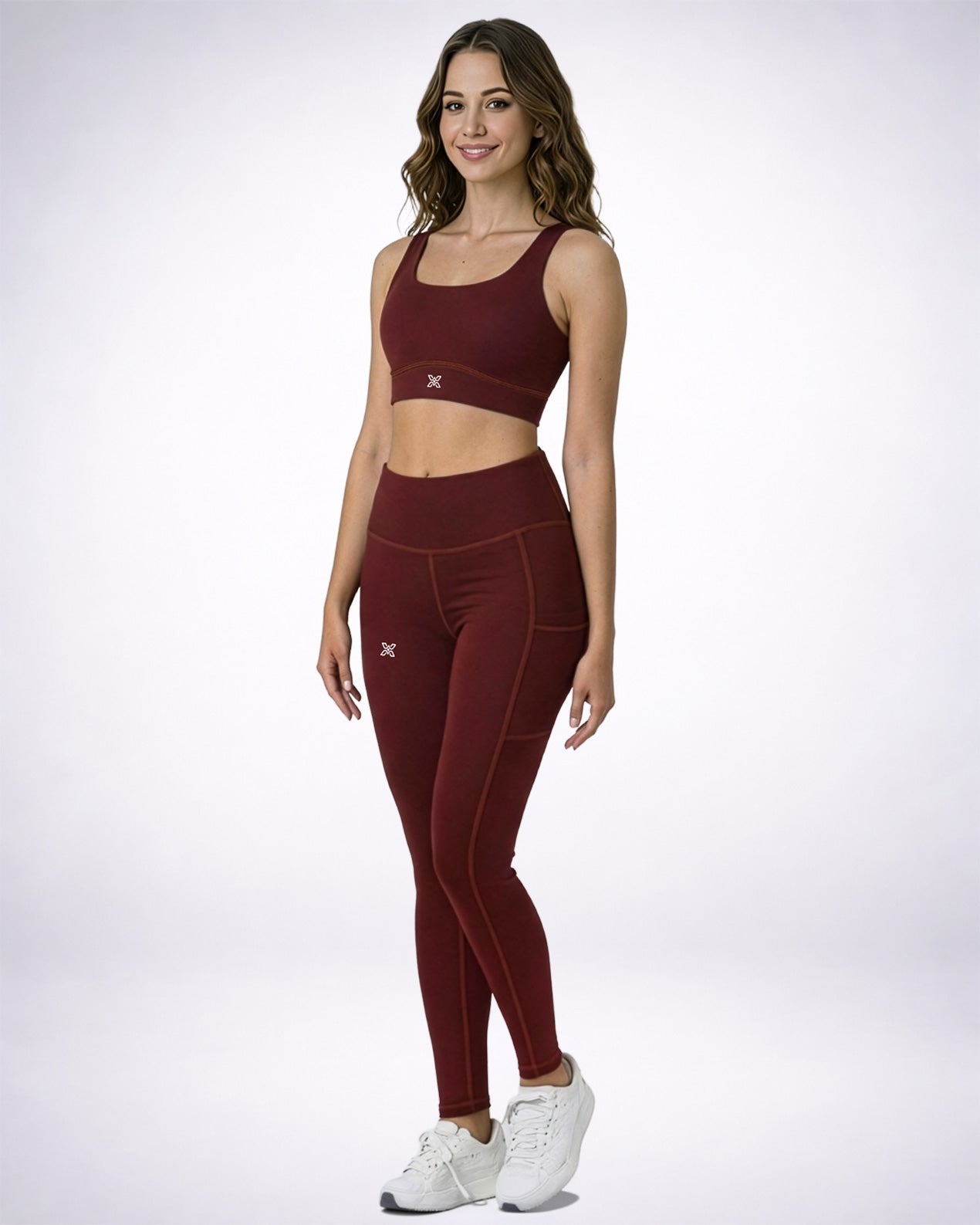 Burgundy Dual Side Pocketed Leggings