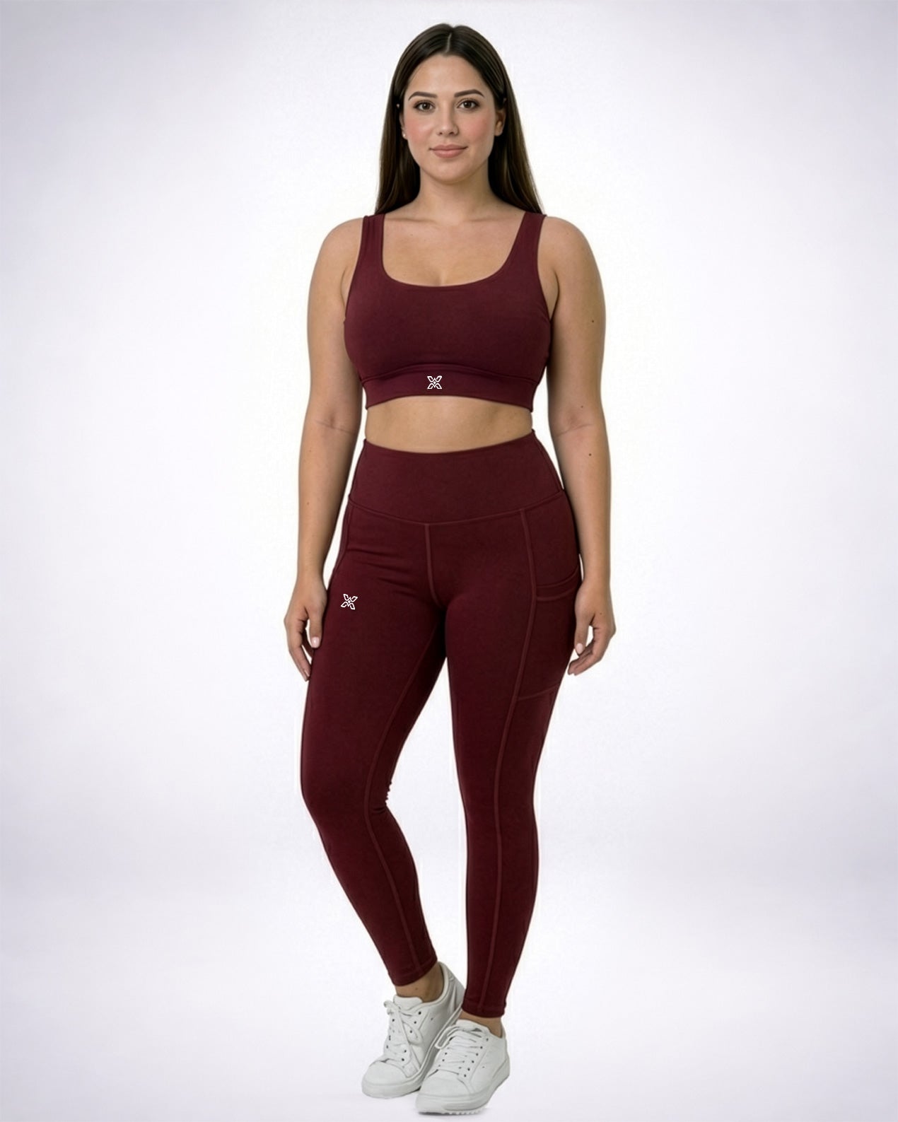 Burgundy Dual Side Pocketed Leggings