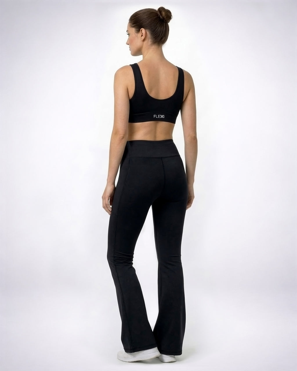 Black High-Waisted Flare Leggings