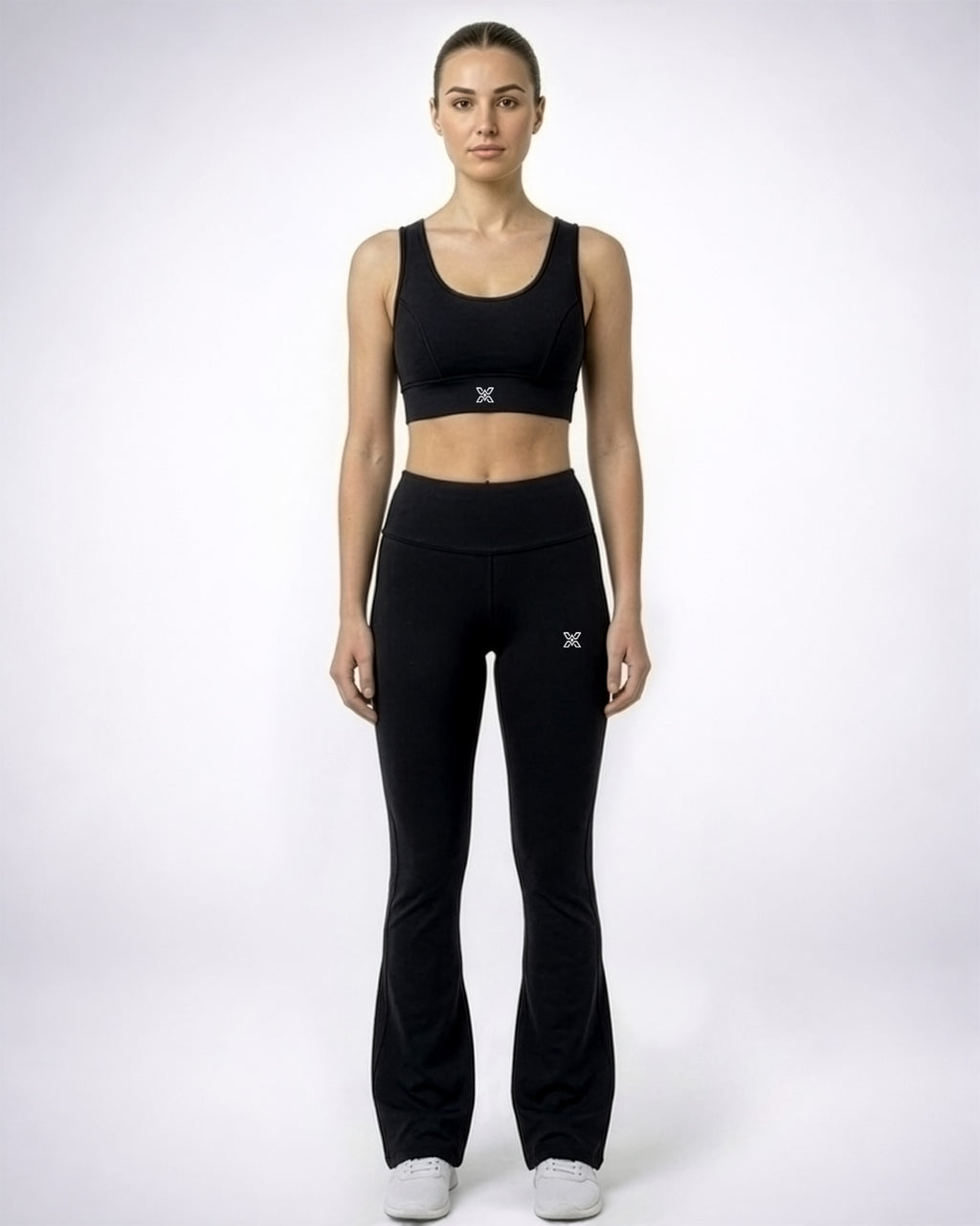 Black High-Waisted Flare Leggings