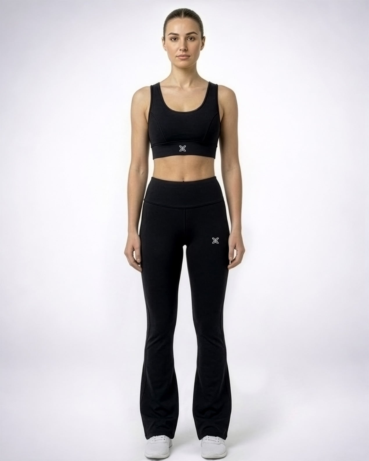 Black High-Waisted Flare Leggings