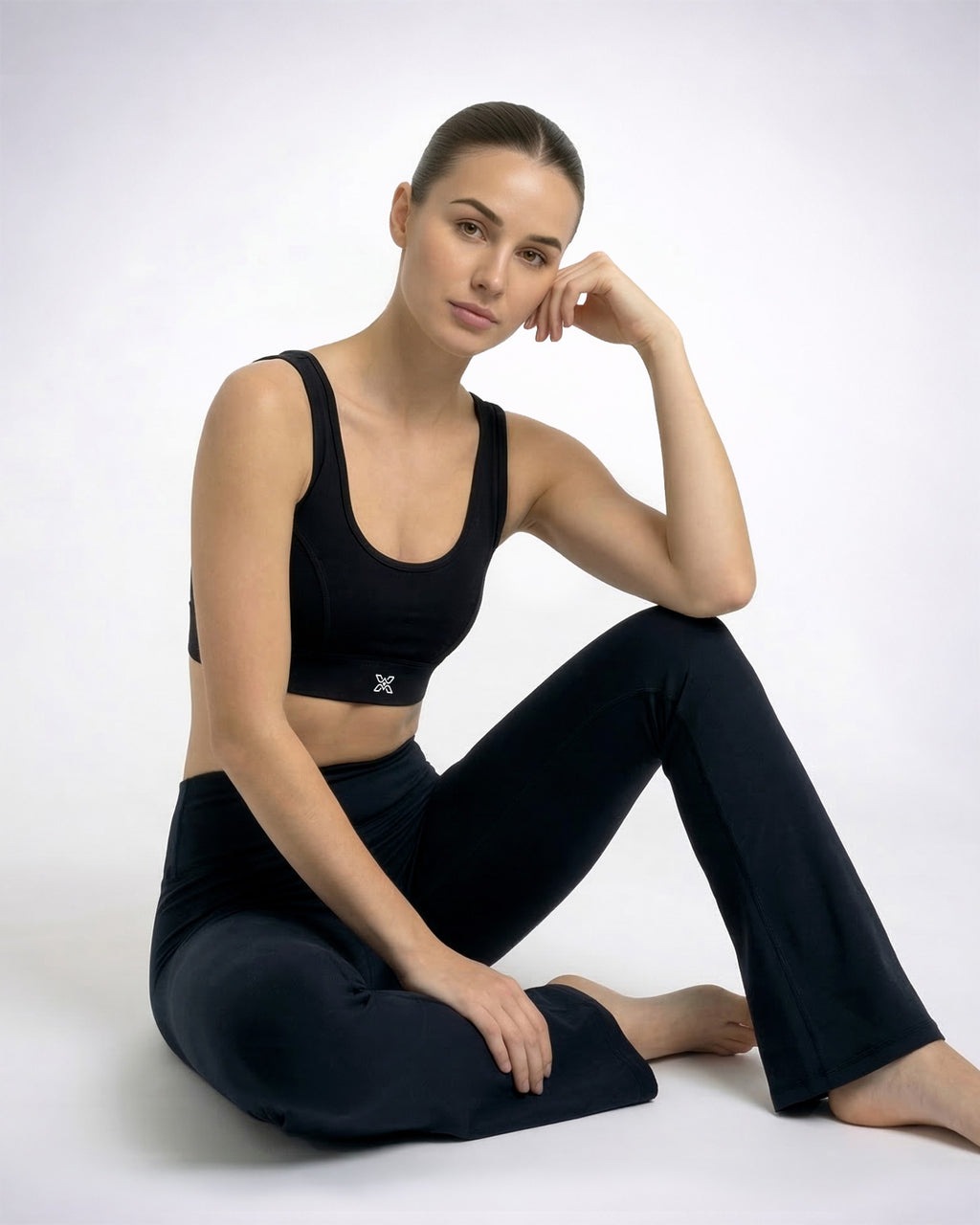 Black High-Waisted Flare Leggings