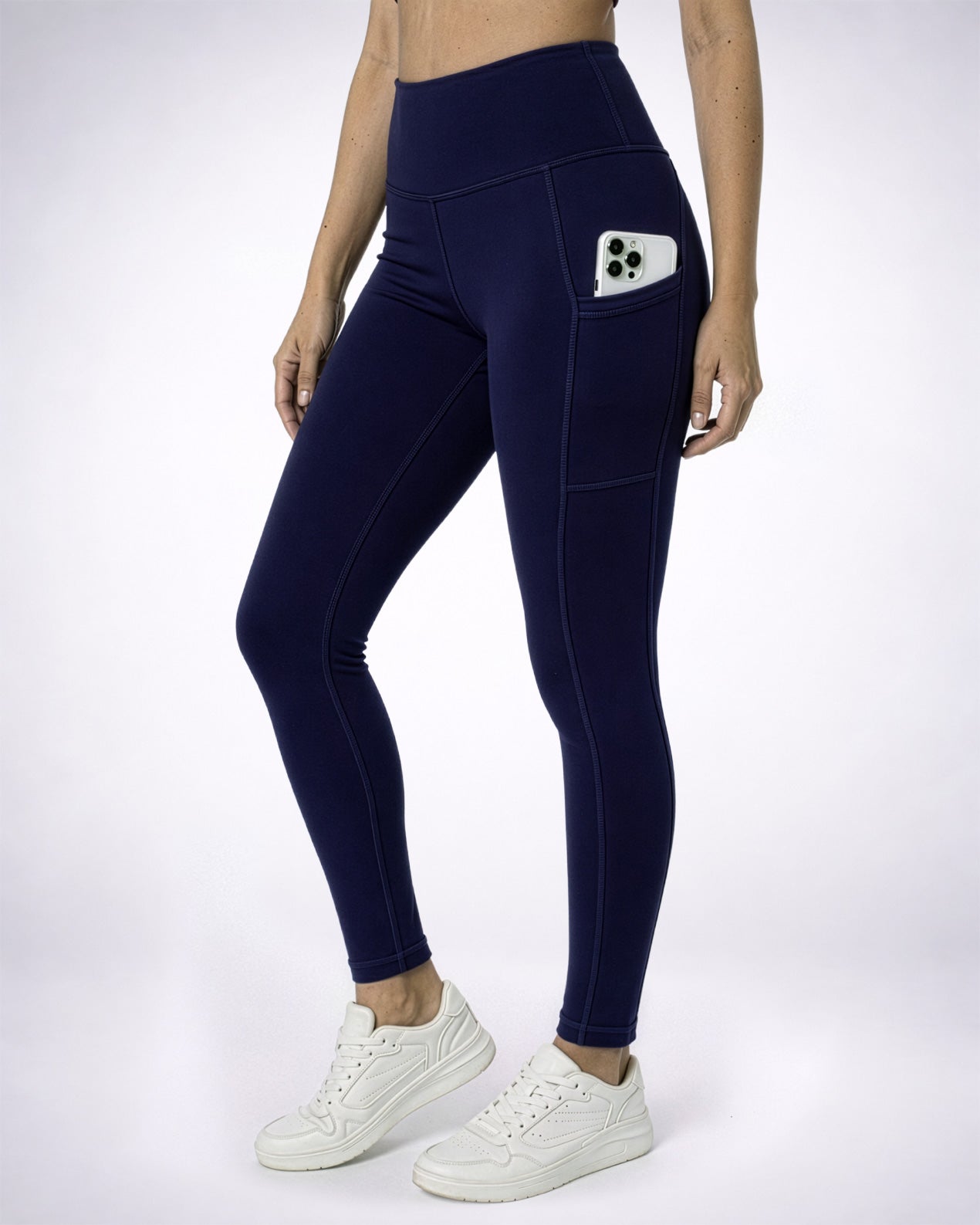 Navy Dual Side Pocketed Leggings