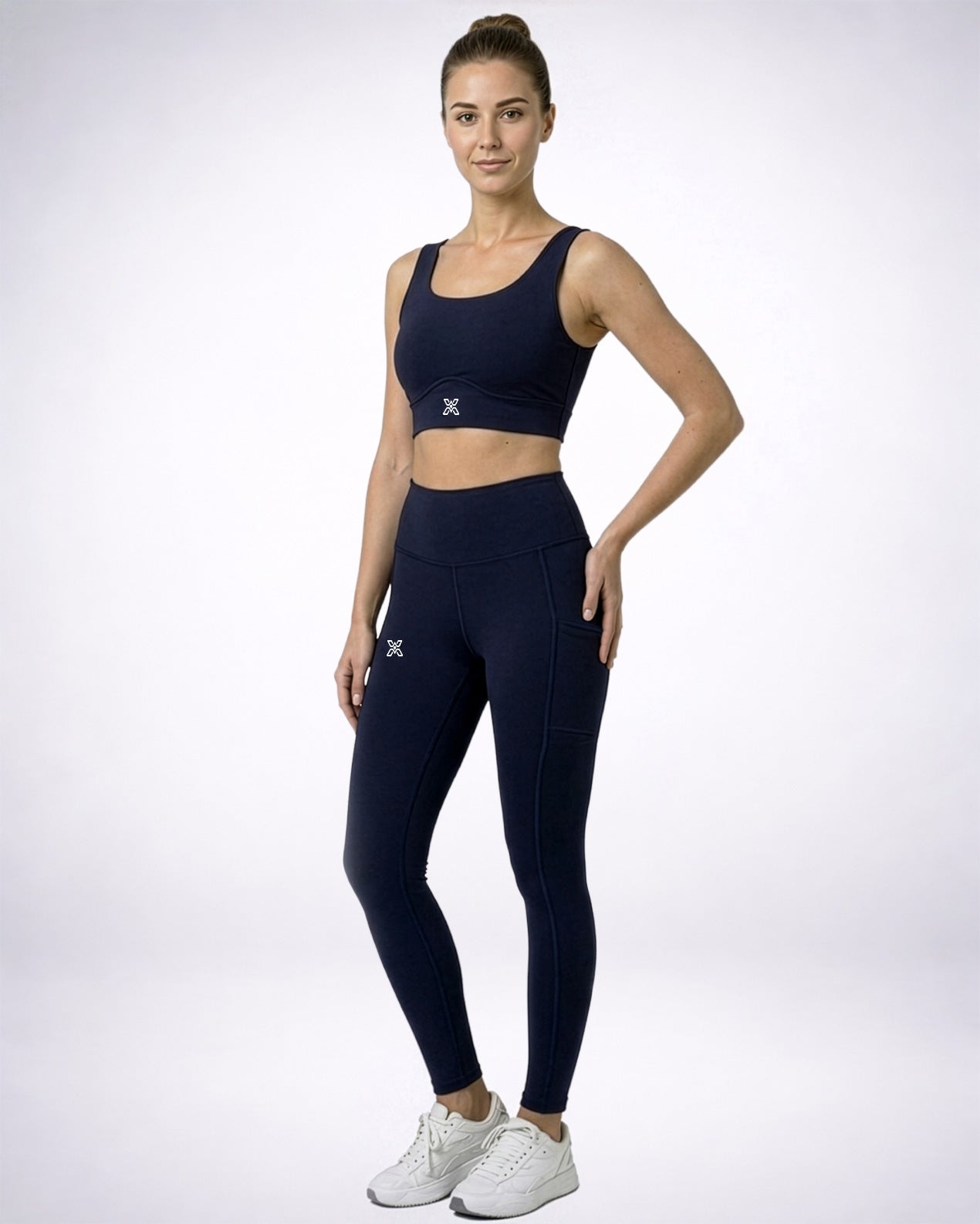 Navy Dual Side Pocketed Leggings